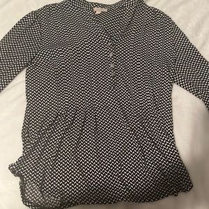 Black and white woman’s work shirt, size medium